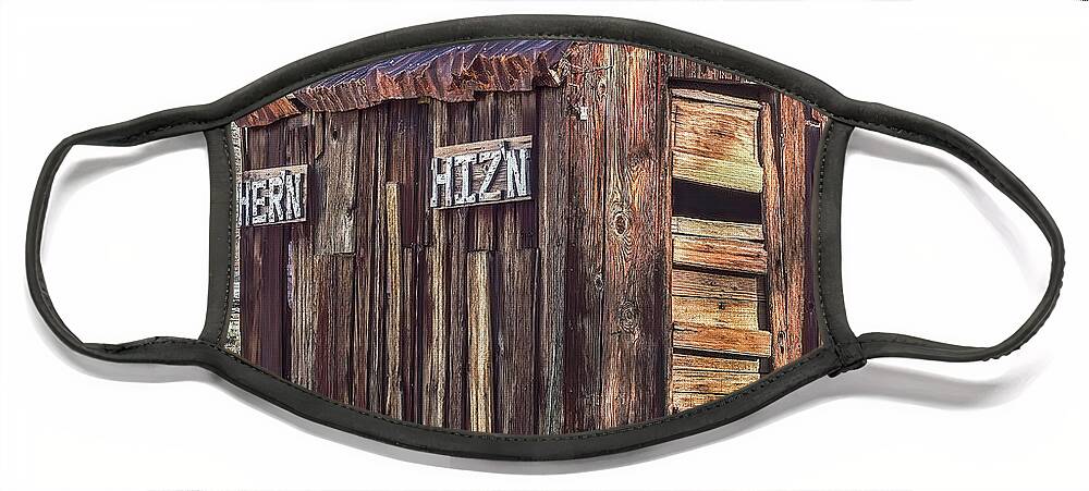 Outhouse Face Mask featuring the photograph Hizn And Hern, Outhouse, California Ghost Town by Don Schimmel
