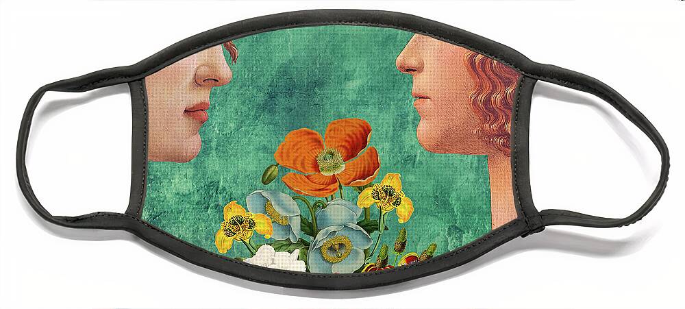 Sandro Botticelli Face Mask featuring the digital art Homage to Sandro Botticelli by Lorena Cassady
