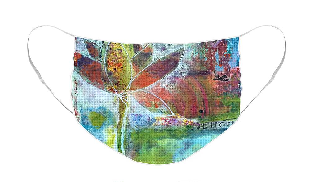  Face Mask featuring the mixed media Home by Lisa Parks