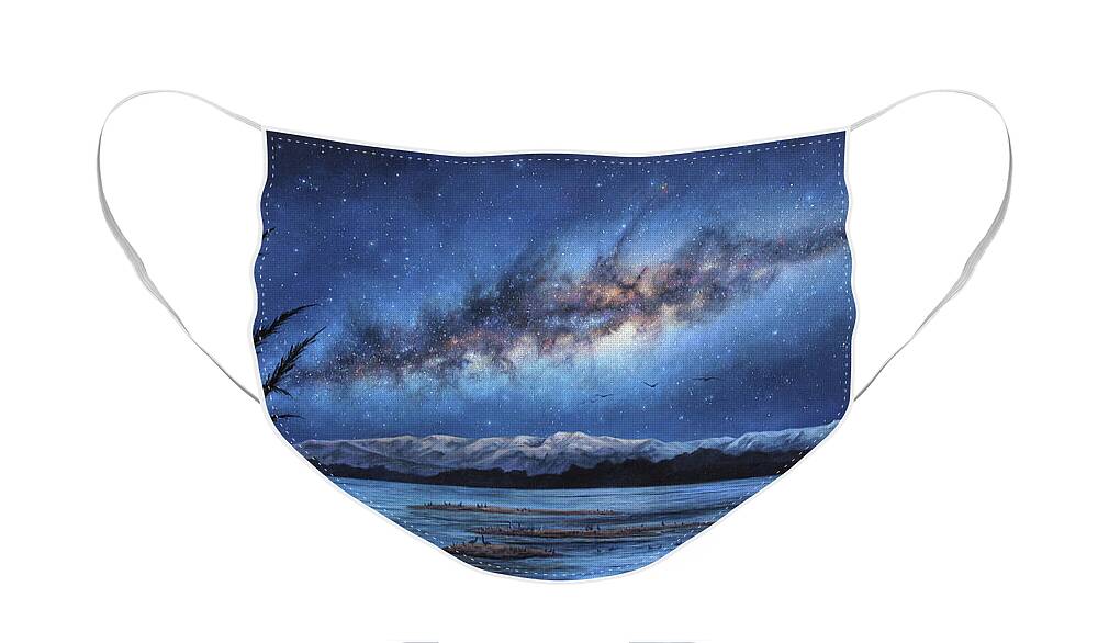 Milky Way Face Mask featuring the painting Home by Lucy West