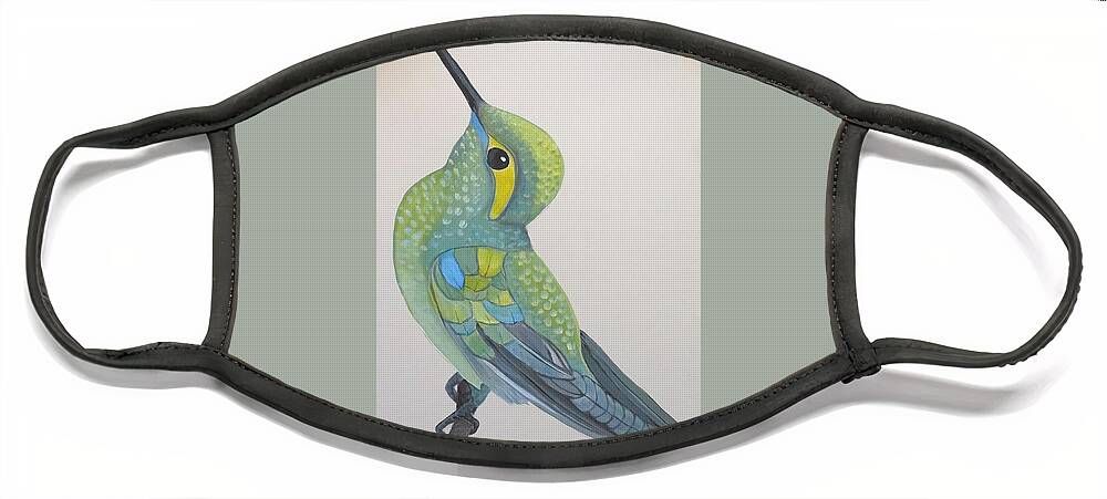 Hummingbirds Face Mask featuring the painting Hummingbird Book Box 2 by Mishel Vanderten