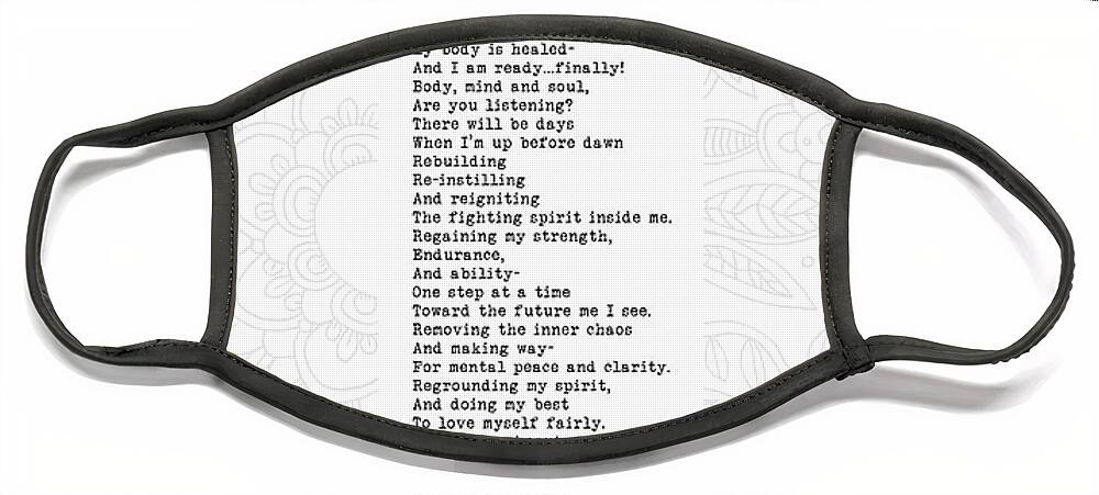 I Am Becoming Face Mask featuring the digital art I Am Becoming - Poem with design by Tanielle Childers