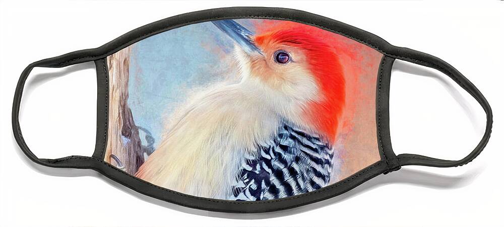 Woodpecker Face Mask featuring the photograph I Dreamt Of A Woodpecker by Bill and Linda Tiepelman