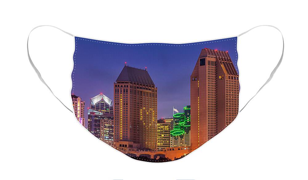 American Face Mask featuring the photograph I Heart San Diego by Sam Antonio