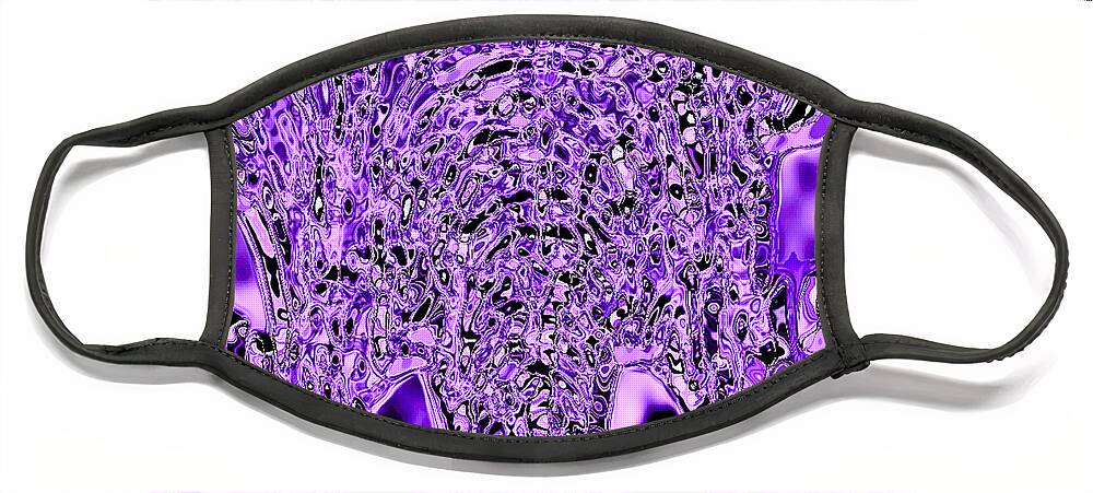 Abstract Art Face Mask featuring the digital art Icicle Formation - Purple by Ronald Mills