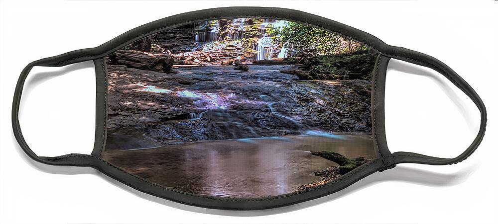 Waterfall Face Mask featuring the photograph Idyllic Pool at Station Cove Falls by Amy Dundon
