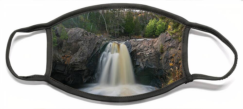 North Shore Face Mask featuring the photograph Illgen Falls at Tettegouche by Jim Schmidt MN