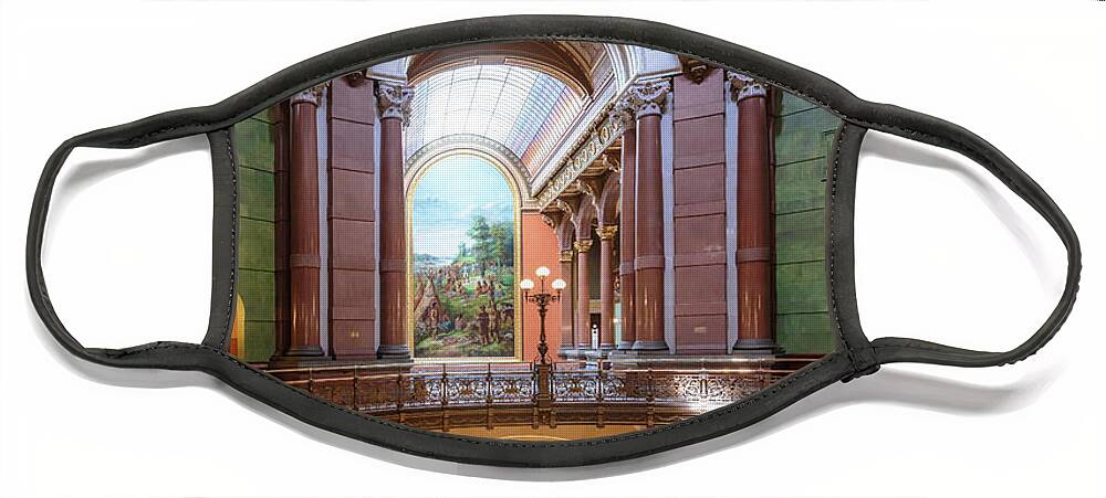 Illinois State Capitol Face Mask featuring the photograph Illinois State Capitol - Rotunda by Susan Rissi Tregoning