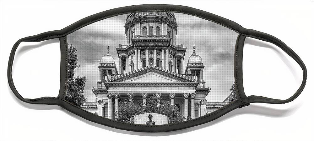 Illinois State Capitol Face Mask featuring the photograph Illinois State Capitol - Springfield, IL by Susan Rissi Tregoning