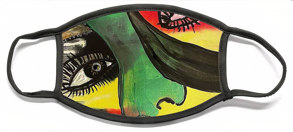  Face Mask featuring the painting Immigrant by Lorena Fernandez