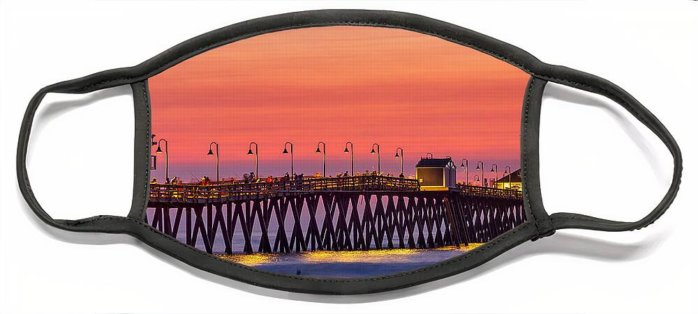 Sand Face Mask featuring the photograph Imperial Beach Pier Sunset by Sam Antonio