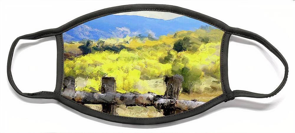 Fall Face Mask featuring the digital art Impressionist Fall, Colorado by Deb Nakano