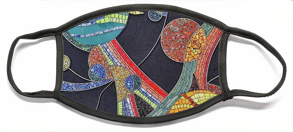 Mosaic Face Mask featuring the glass art In Another Galaxy by Adriana Zoon