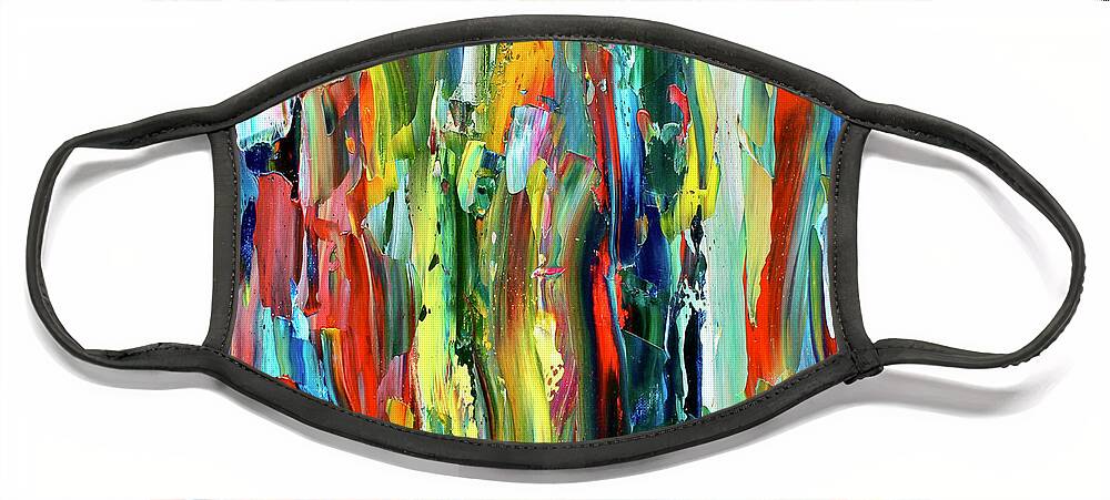 Colorful Face Mask featuring the painting In The Depths by Teresa Moerer