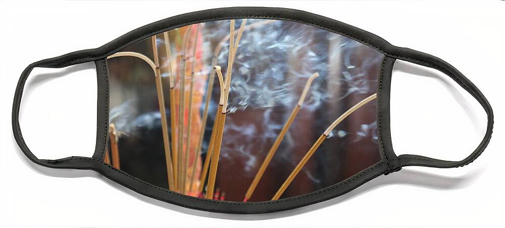 Incense Face Mask featuring the photograph Incense Burning Asia by Chuck Kuhn