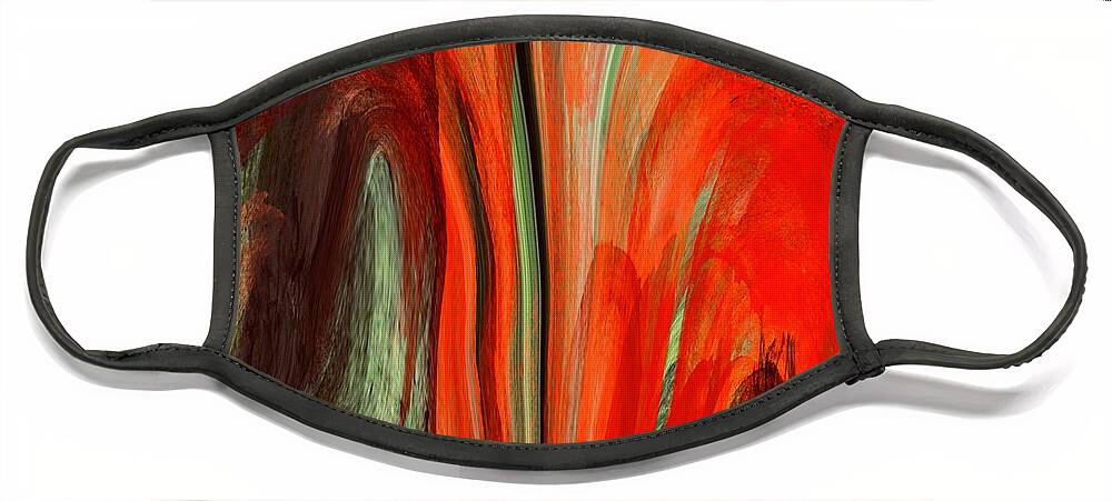 Vibrant Colourful Artwork Face Mask featuring the digital art Inferno by Elaine Rose Hayward