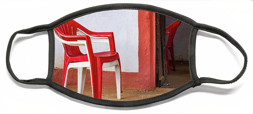 Red Chair Face Mask featuring the photograph Inside Outside by Prakash Ghai