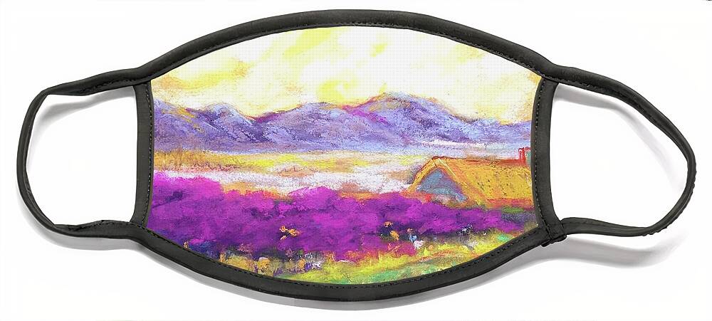 Purple Wealth Face Mask featuring the painting Irish series Earth wealth by Caroline Patrick