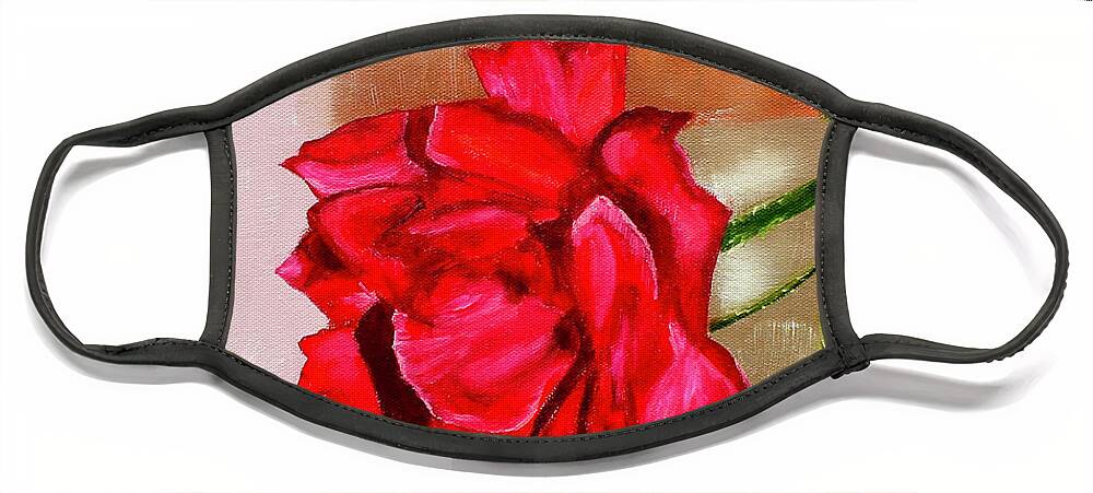 Rose Face Mask featuring the painting Italian Rose by Teresa Moerer