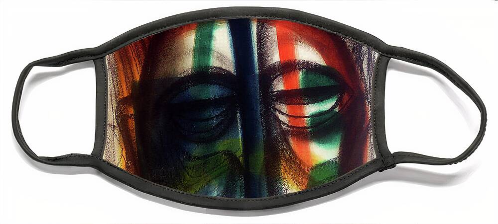 African Face Mask featuring the painting It's Me I Am by Winston Saoli 1950-1995