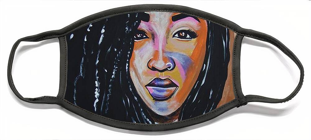 Dreads Face Mask featuring the painting Its the Dreads FOR ME by Antonio Moore
