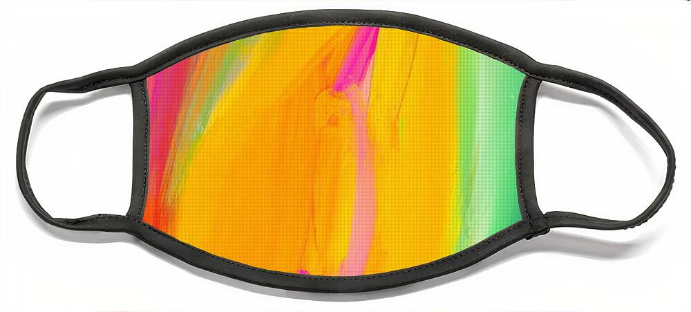 Abstract Face Mask featuring the digital art Jackfruit Love - Modern Colorful Abstract Digital Art by Sambel Pedes