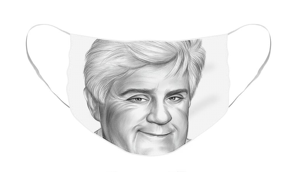 Jay Leno Face Mask featuring the drawing Jay Leno by Greg Joens