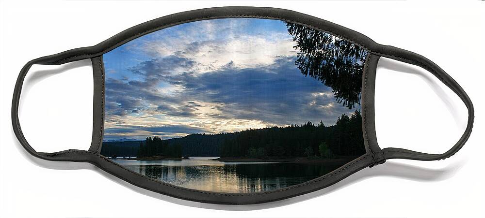 Photograph Lake Sunrise Clouds Reflection Face Mask featuring the photograph Jenkinson Morning by Beverly Read