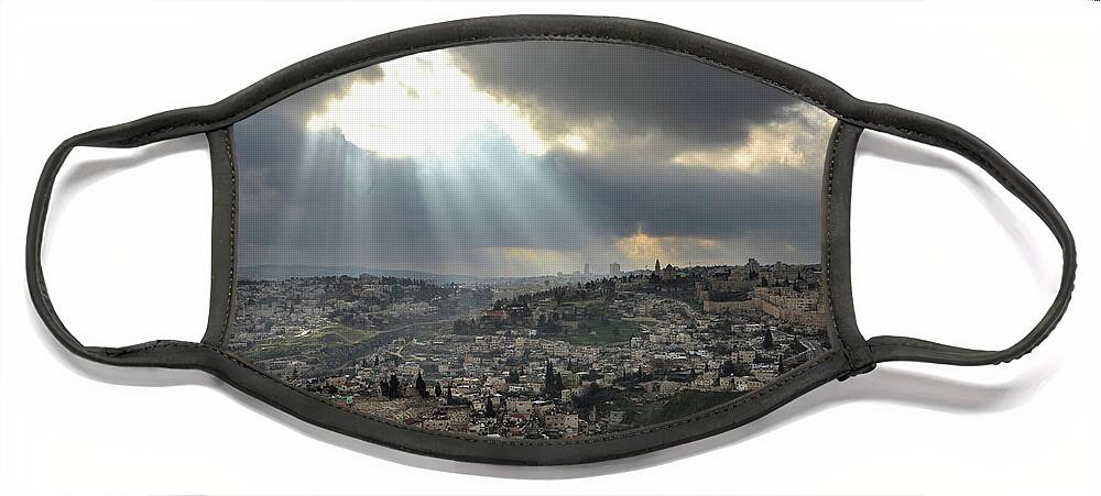 Cityscape Face Mask featuring the photograph Jerusalem from the Mount of Olives by James C Richardson