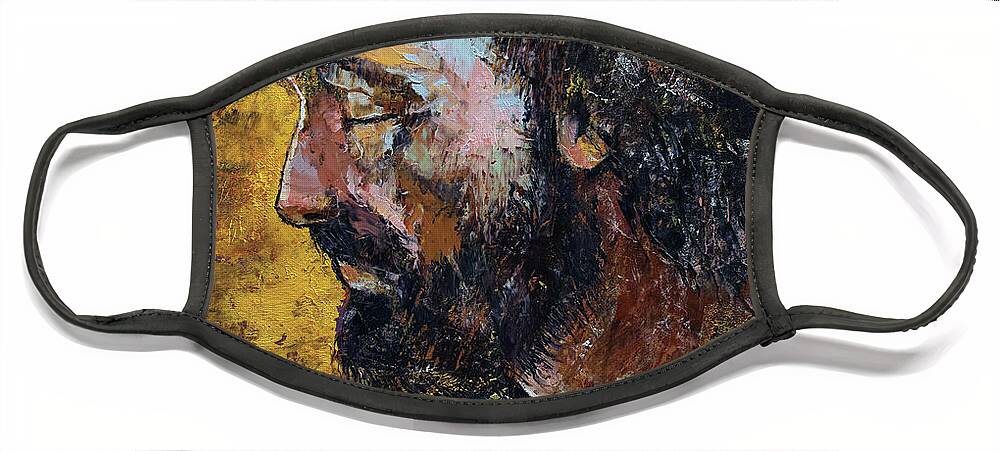 Jesus Face Mask featuring the painting Jesus by Michael Creese