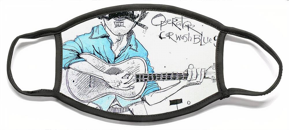  Face Mask featuring the drawing Jim Croce by Phil Mckenney
