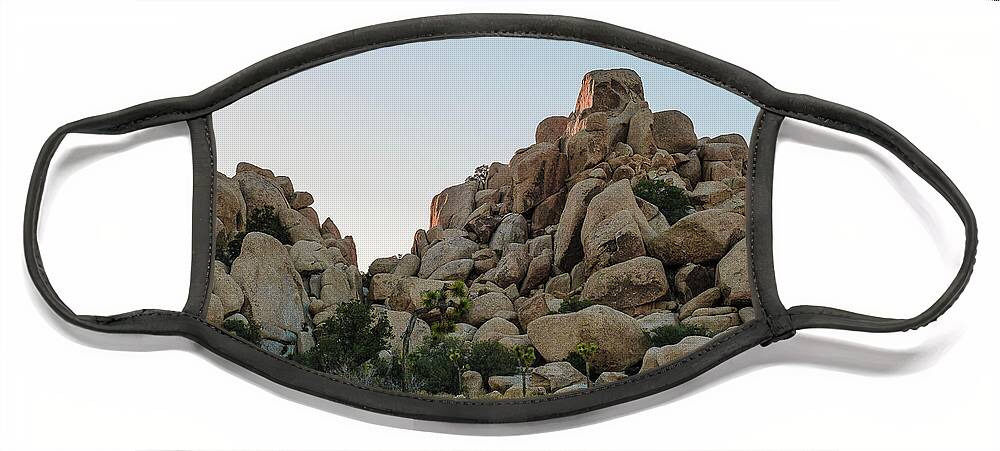 Landscape Face Mask featuring the photograph Joshua Tree NP Rock Formation by Jermaine Beckley