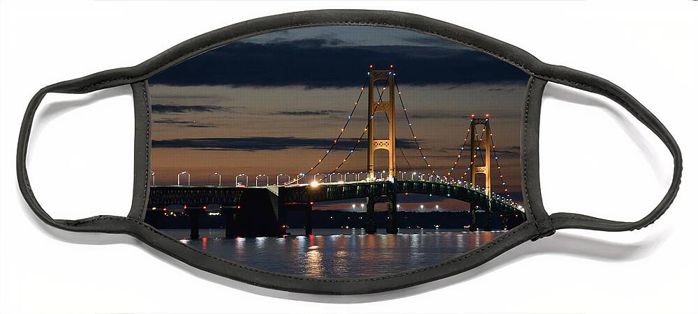 Mackinac Bridge Face Mask featuring the photograph July Evening in Mackinaw by Keith Stokes