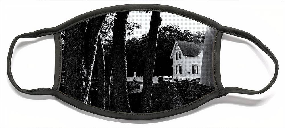 Marblehead Face Mask featuring the photograph Keepers House Through the Trees by Marianne Campolongo