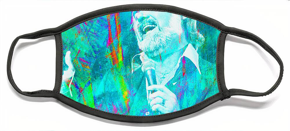 Kenny Rogers Face Mask featuring the digital art Kenny Rogers by Rob Hemphill