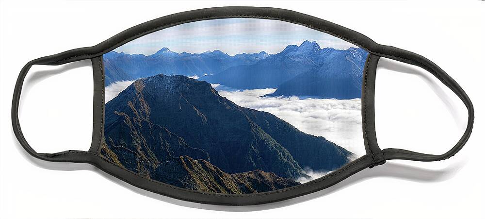 New Zealand Face Mask featuring the photograph Kepler Mountains Inversion - New Zealand by Tom Napper