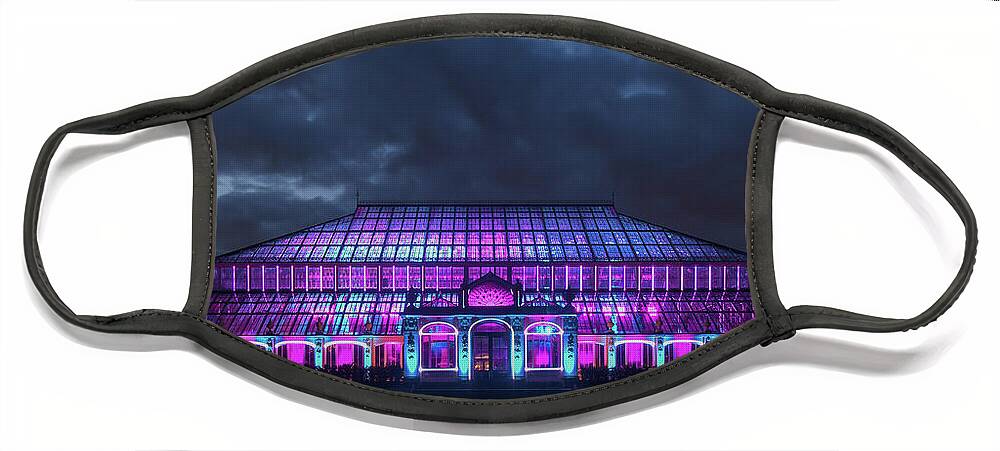 Christmas At Kew Face Mask featuring the photograph Kew lit up in Winter by Andrew Lalchan