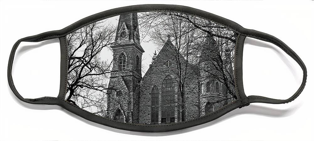 King Chapel Face Mask featuring the photograph King Chapel Cornell College by Lens Art Photography By Larry Trager
