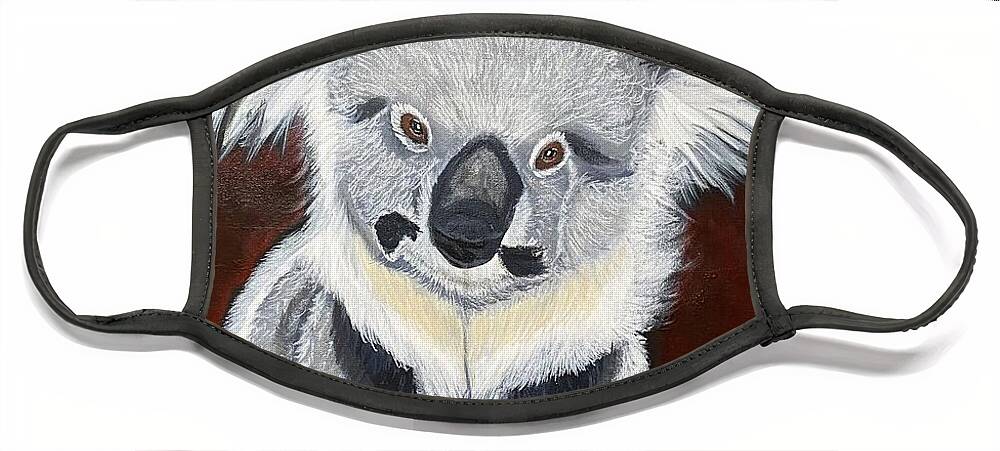  Face Mask featuring the painting Koala Bear-Teddy K by Bill Manson