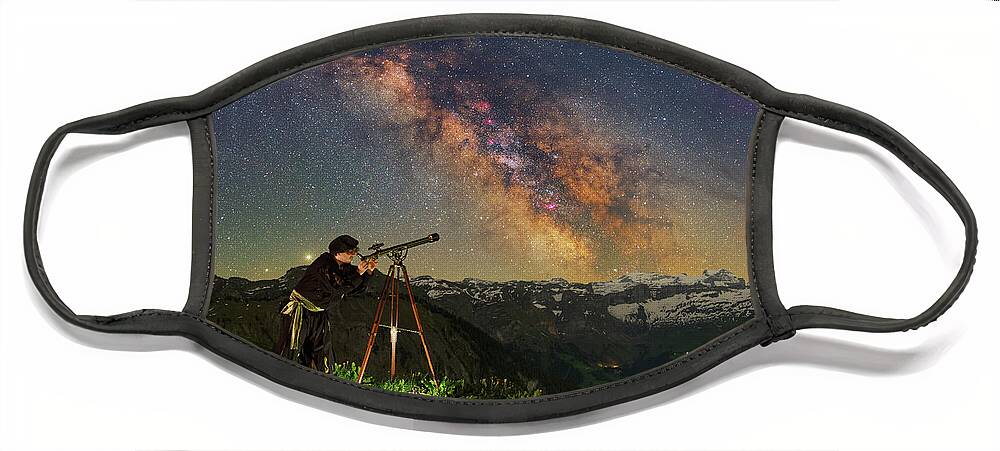 Milky Way Face Mask featuring the photograph Kopernikus by Ralf Rohner
