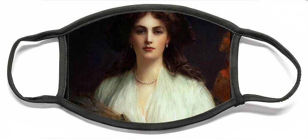Lady Beatrice Butler Face Mask featuring the painting Lady Beatrice Butler by Ellis William Roberts Old Masters Classical Art Reproduction by Rolando Burbon