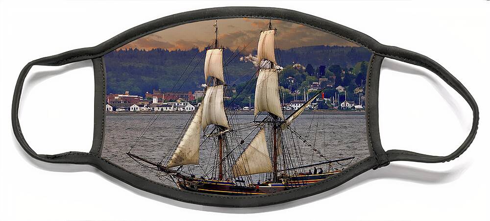Lady Washington Face Mask featuring the photograph Lady Under Sail by Rick Lawler