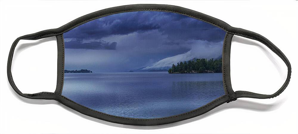 Storm Face Mask featuring the photograph Lake and Storm Clouds by Russel Considine