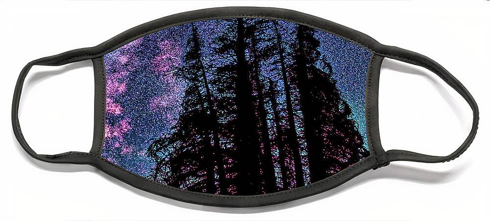 Nobody Face Mask featuring the photograph Lake Irene, Colorado under celestial starlight by Lena Owens - OLena Art Vibrant Palette Knife and Graphic Design