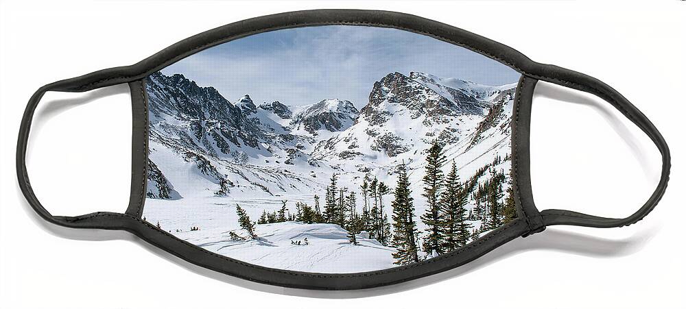 Colorado Face Mask featuring the photograph Lake Isabelle Winter by Aaron Spong