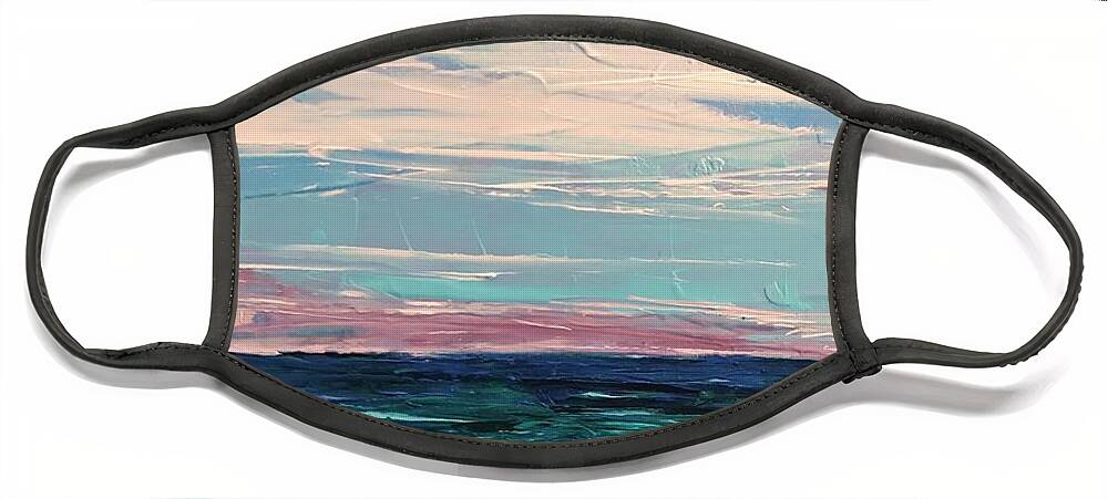 Acrylic Painting Face Mask featuring the painting Lake Michigan Blues by Lisa Dionne