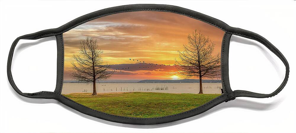 Water Face Mask featuring the photograph Lake Sundown by G Lamar Yancy