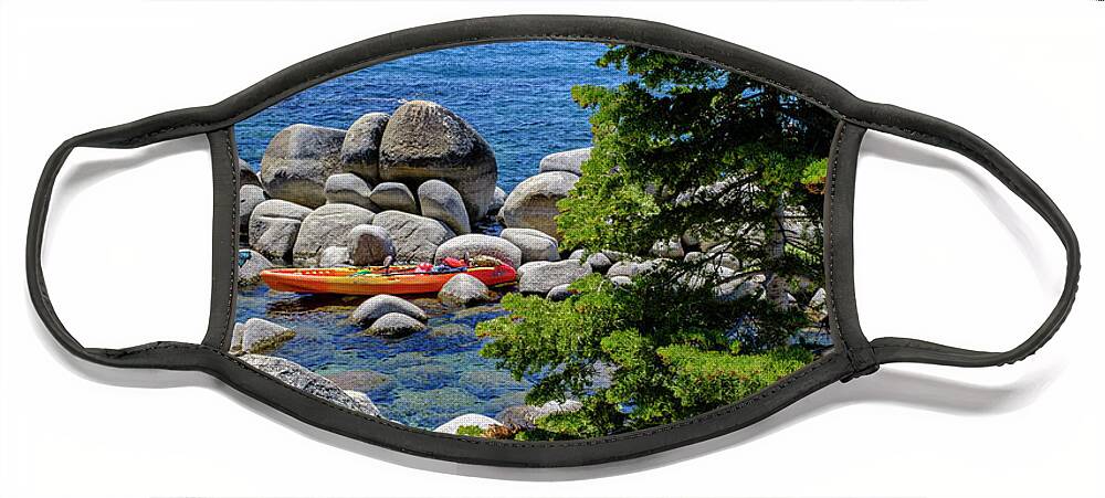 Lake Tahoe Face Mask featuring the photograph Lake Tahoe Relaxation by Tony Locke