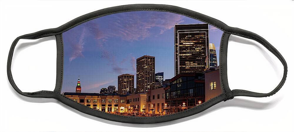Lamplight Face Mask featuring the photograph Lamplight on the Waterfront by Bonnie Follett