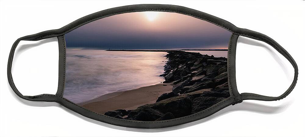 Lands End Face Mask featuring the photograph Lands End, Salisbury MA. by Michael Hubley